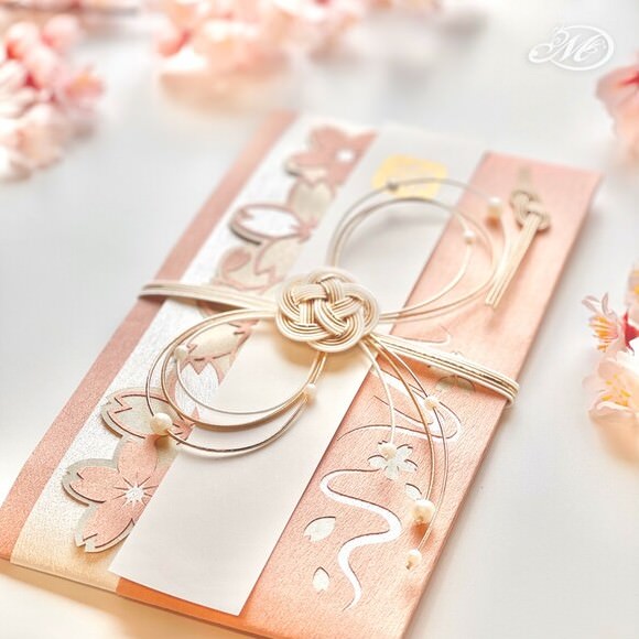 MAKO 桜ご祝儀袋［ご結婚祝い］水引×切り絵×パール